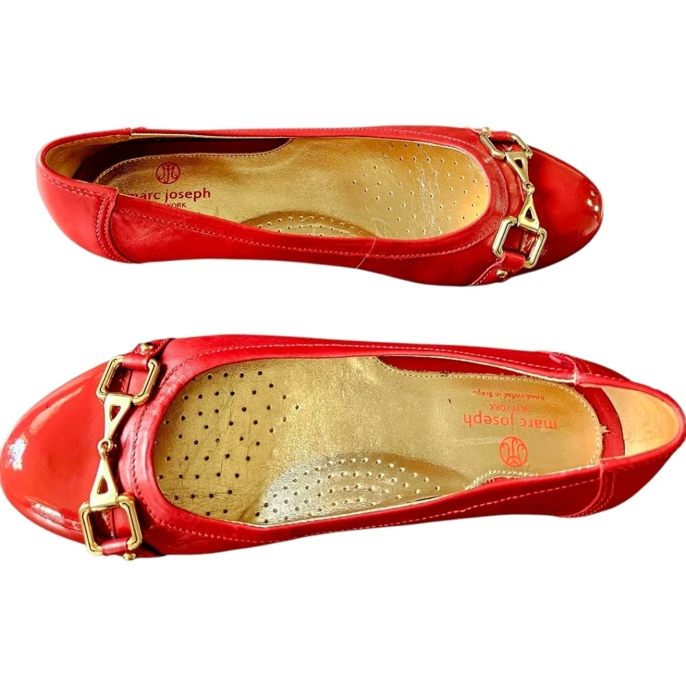 MARC JOSEPH Size 8.5 Women's Leather Made In Brazil Park Ave Flat Loafer In Red